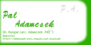 pal adamcsek business card